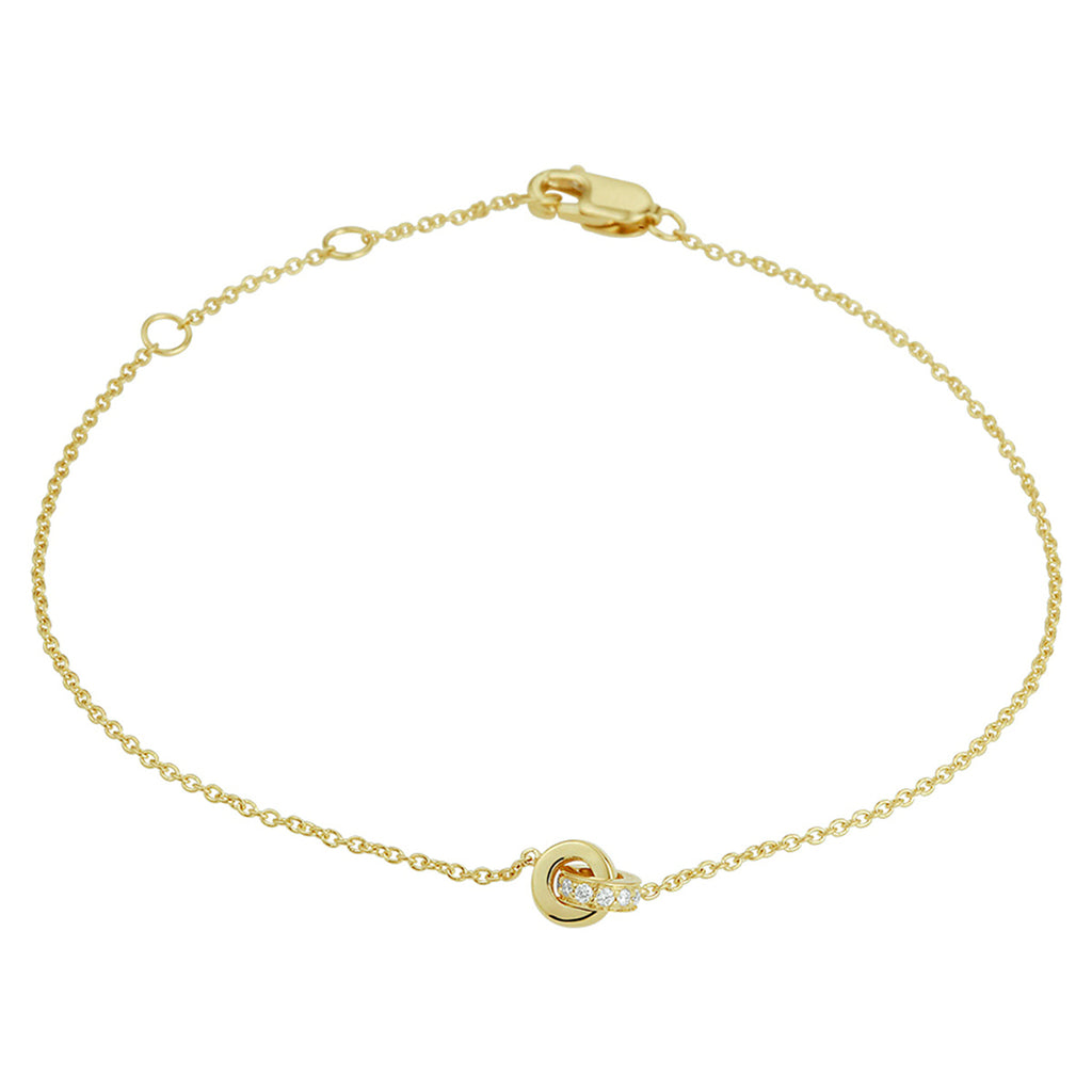 armband diamant 0.05ct h si 15 - 16,5 - 18 cm 14K geelgoud - rondje,bolletje,ringetje,draad