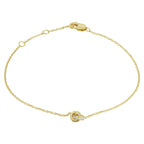 armband diamant 0.05ct h si 15 - 16,5 - 18 cm 14K geelgoud - rondje,bolletje,ringetje,draad