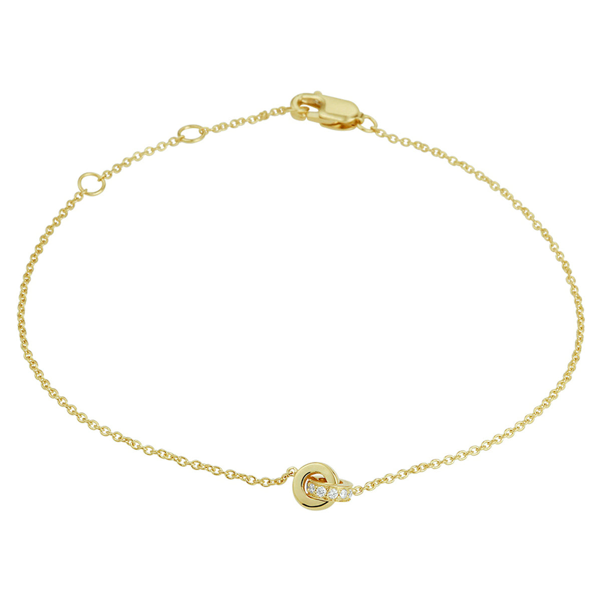 armband diamant 0.05ct h si 15 - 16,5 - 18 cm 14K geelgoud - rondje,bolletje,ringetje,draad