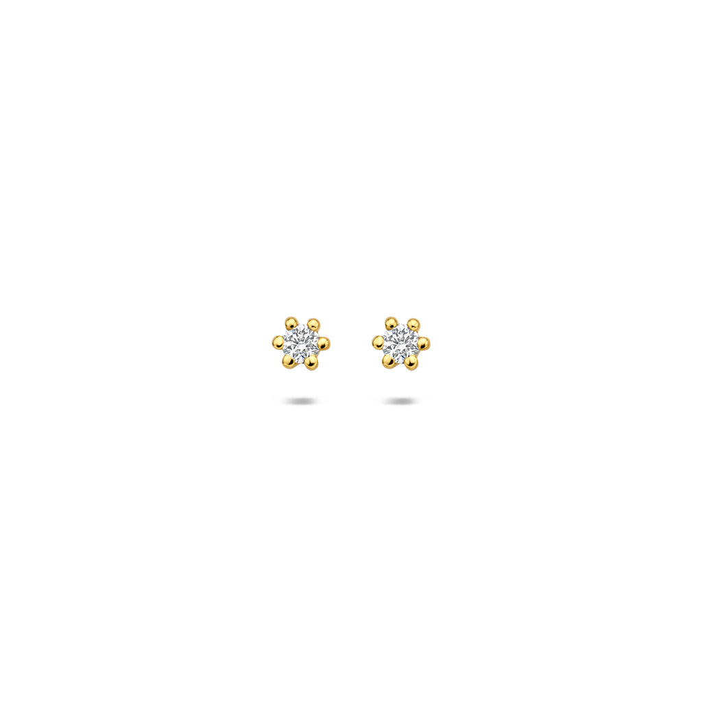 Ohrstecker Lab-Grown-Diamant 0.10ct (2x 0.05ct) G VS 3 mm 14K Gelbgold
