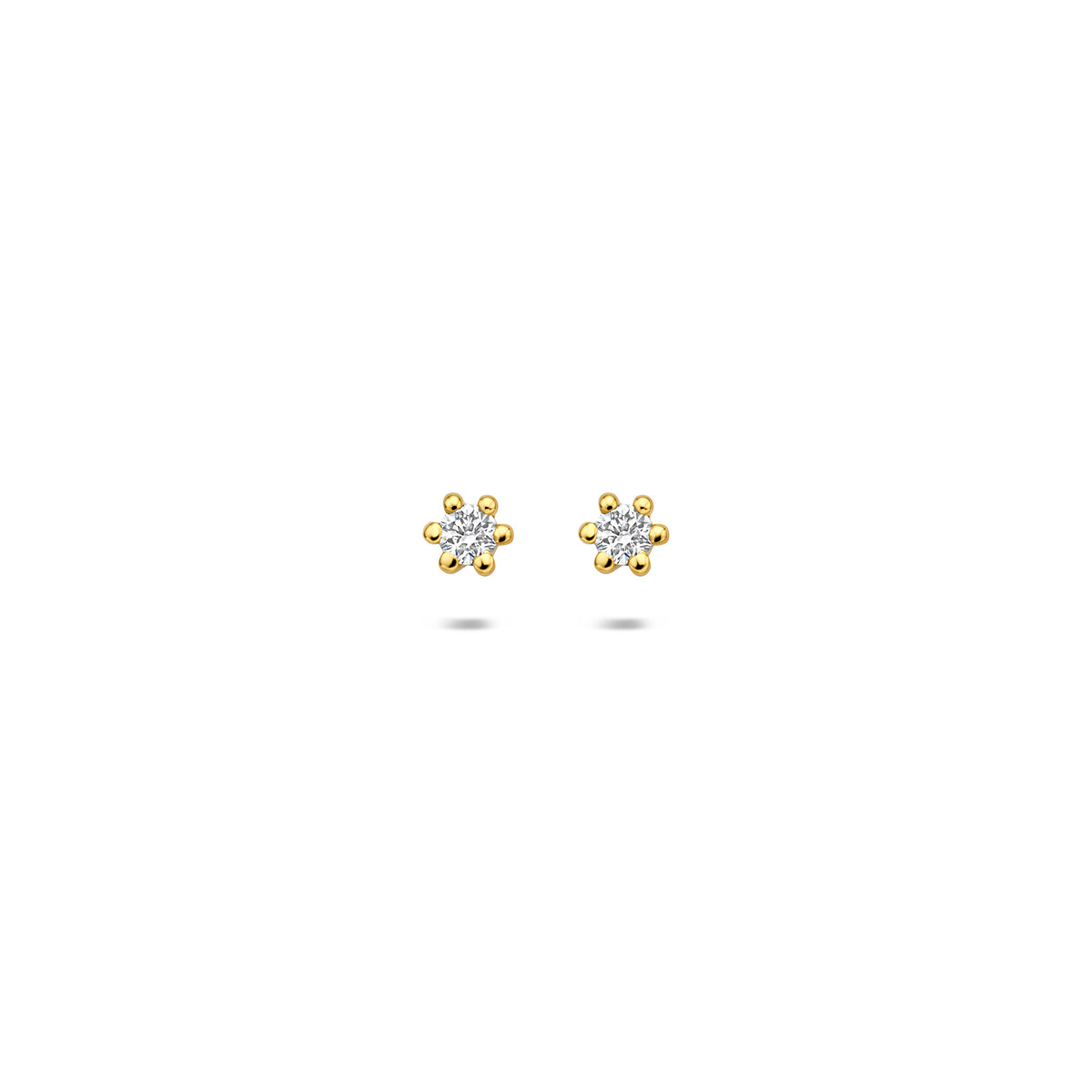Ohrstecker Lab-Grown-Diamant 0.10ct (2x 0.05ct) G VS 3 mm 14K Gelbgold