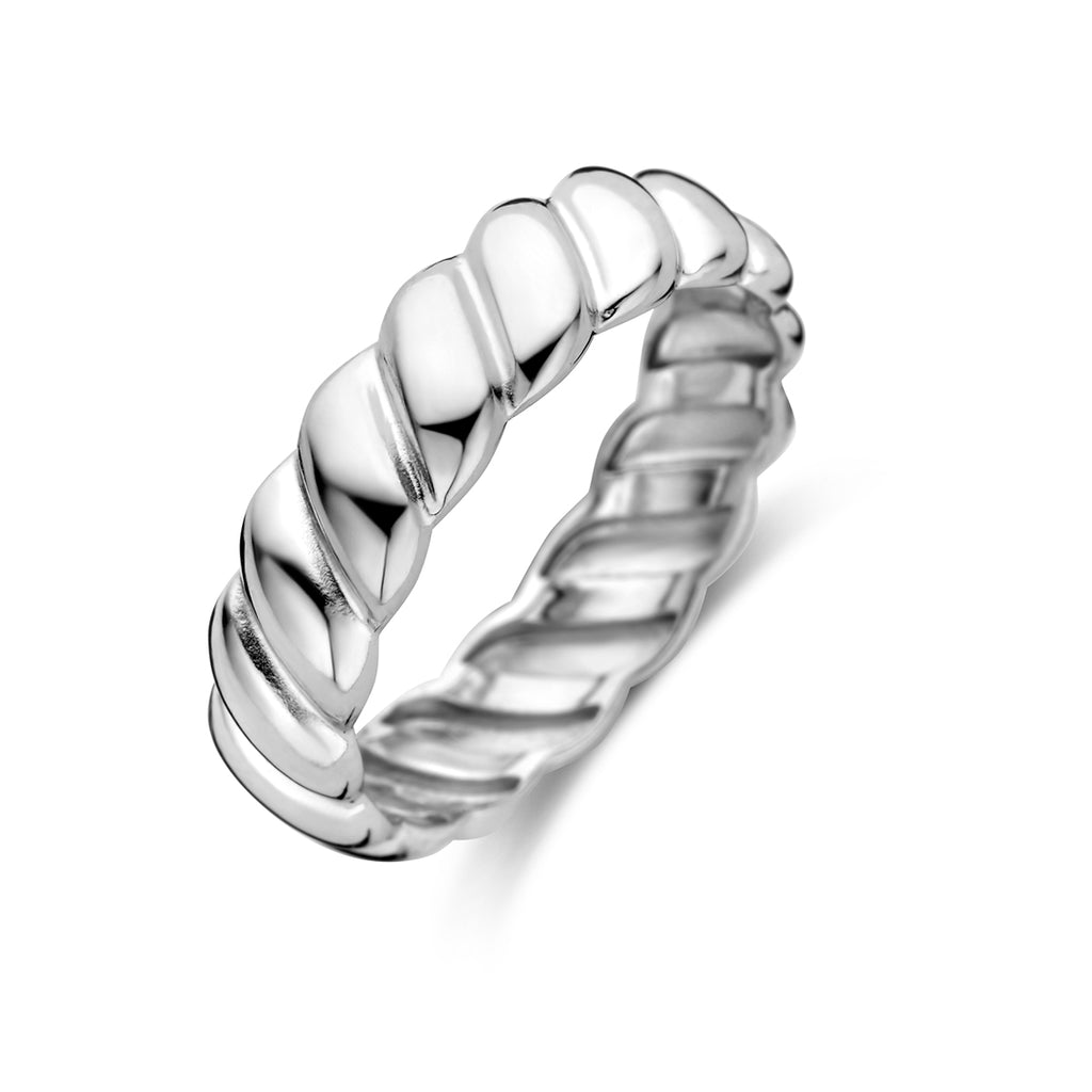 ring gedraaid zilver gerhodineerd