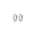 Klappcreolen Perle 10,5 mm Silber rhodiniert