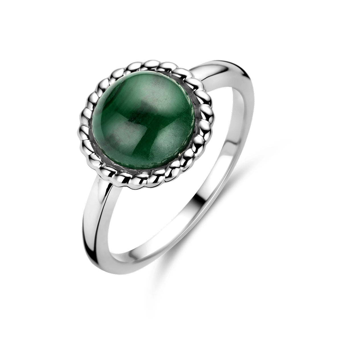 Ring Malachit rhodiniertes Silber