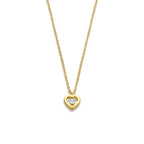 collier hartje diamant 0.05ct h si 41 - 42,5 - 43,5 cm 14K geelgoud