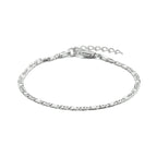 Armband Falkenauge mit Abstandshalter 2,4 mm 16 + 3 cm Silber rhodiniert