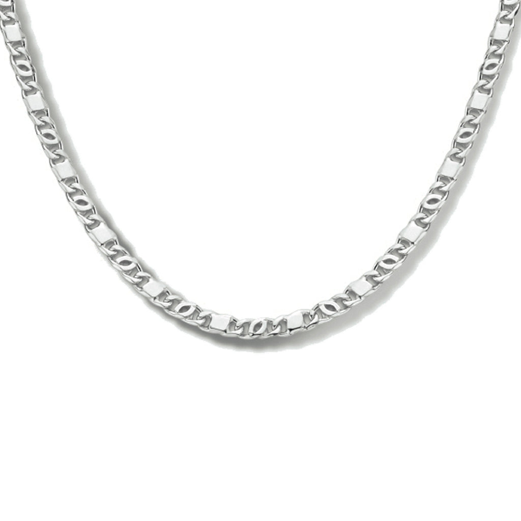 Falkenauge-Halskette mit Zwischenstück 2,4 mm 40 + 4 cm Silber rhodiniert