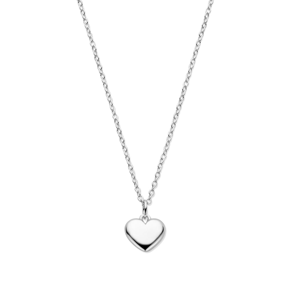 collier hartje 41 - 43 - 45 cm zilver gerhodineerd