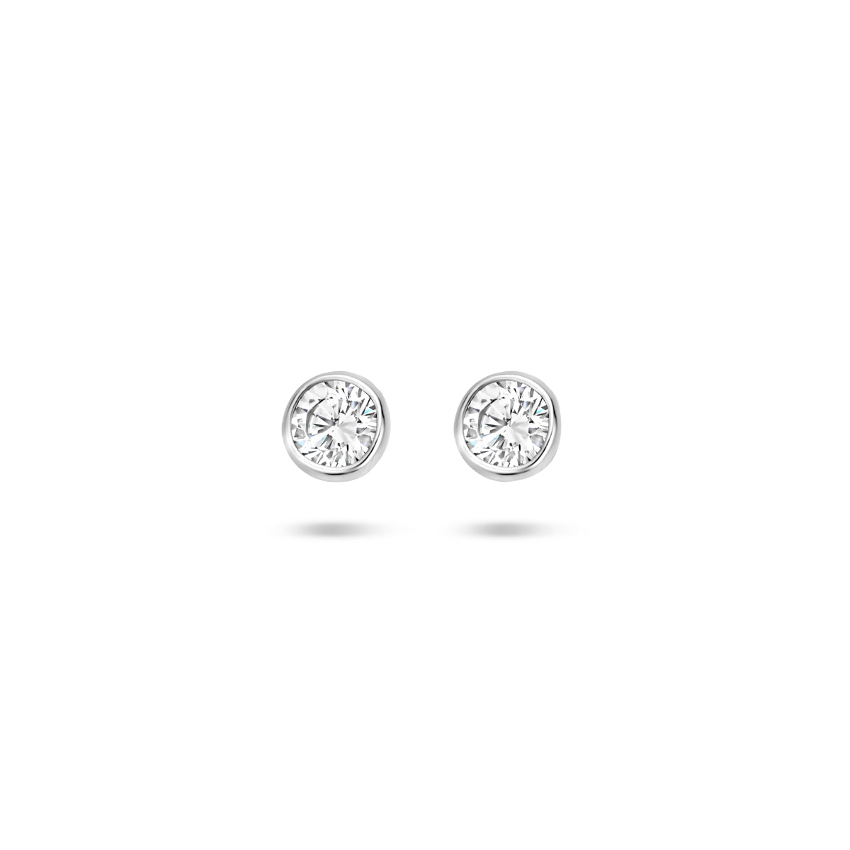 oorknoppen zirkonia zilver gerhodineerd