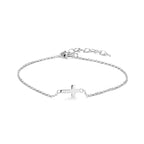 Armband Kreuz 16 + 3 cm Silber rhodiniert
