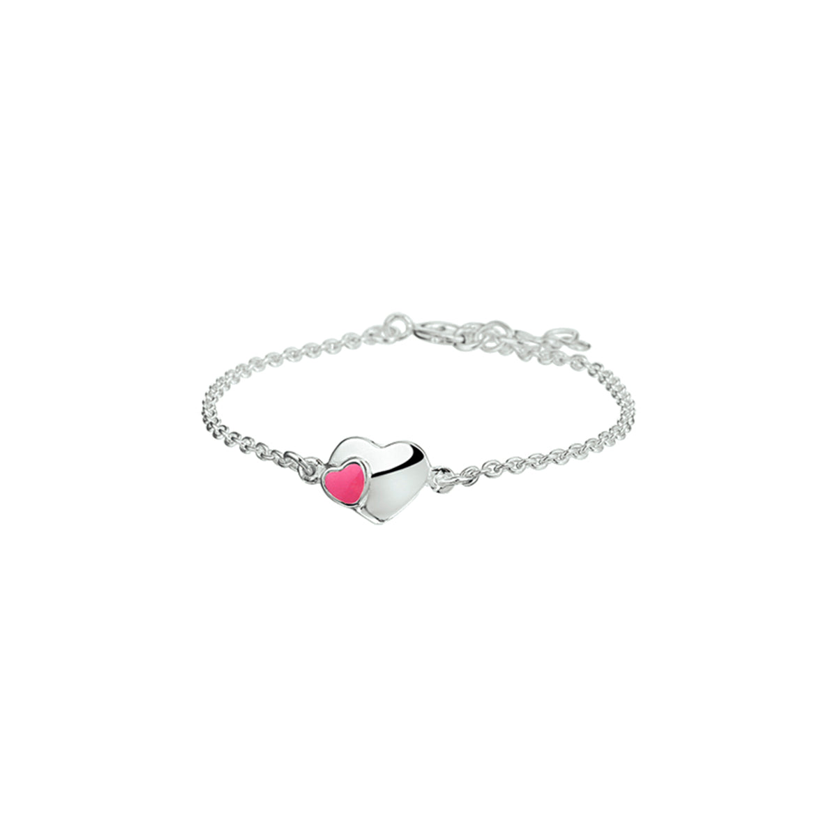 armband hart 13 + 2 cm zilver wit