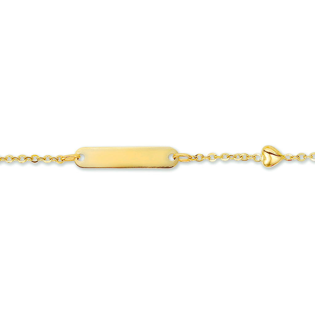 Gravurarmband Herzplättchen 4,0 mm 14K Gelbgold