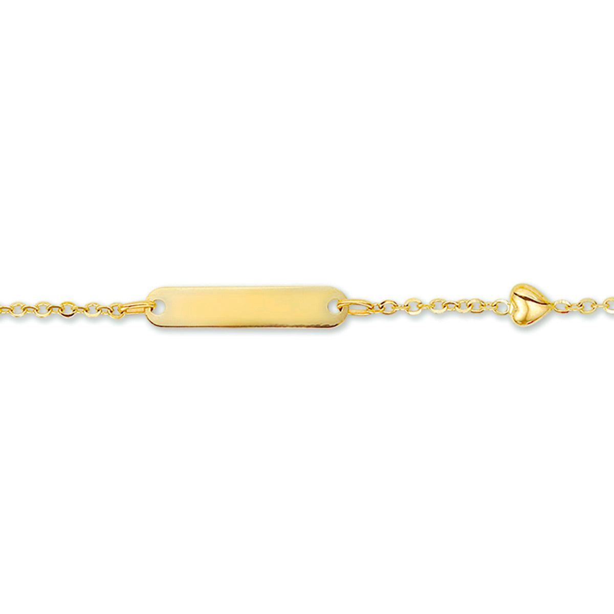 Gravurarmband Herzplättchen 4,0 mm 14K Gelbgold