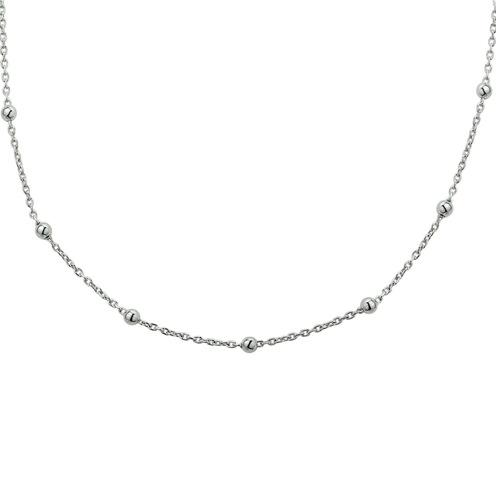 Halskette Kugeln 1,2 mm 40 + 4 cm Silber rhodiniert