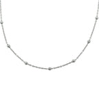Halskette Kugeln 1,2 mm 40 + 4 cm Silber rhodiniert