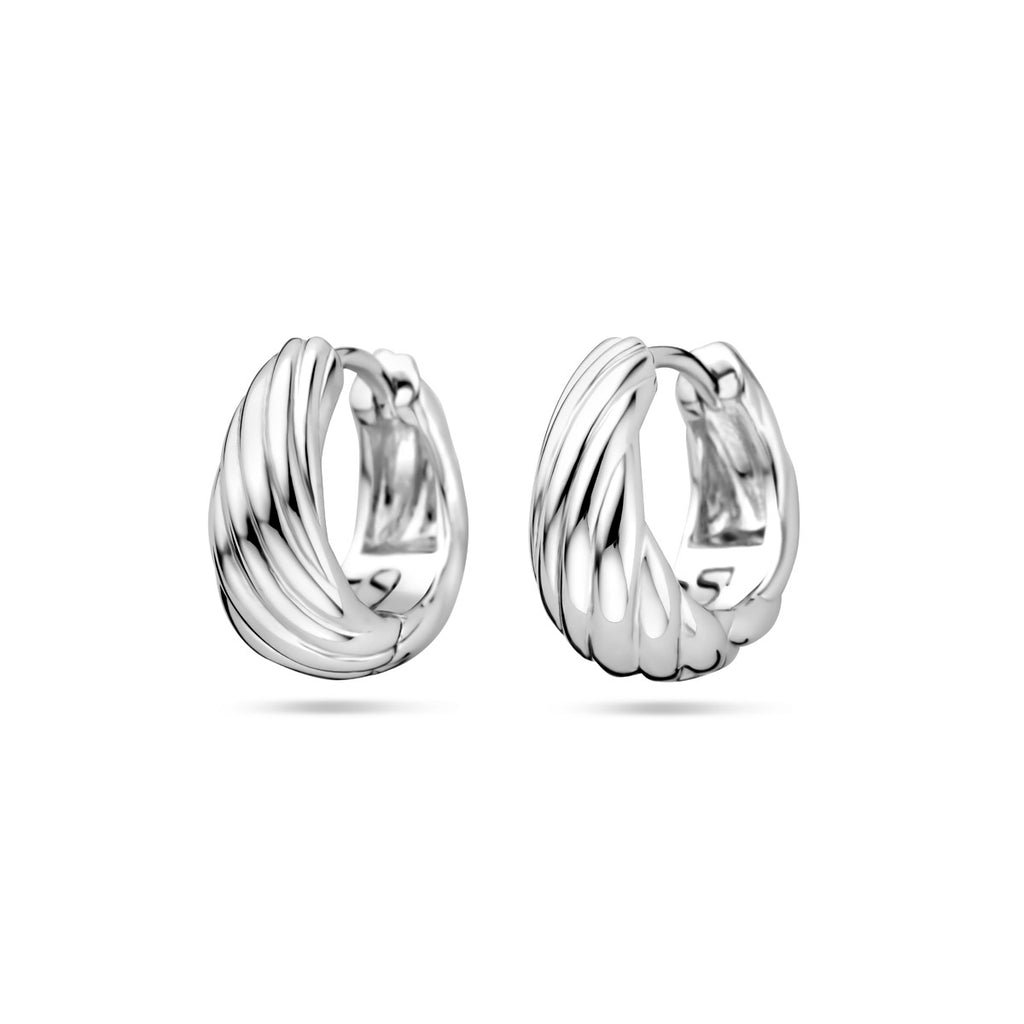 Klappcreolen 14 mm rhodiniert Silber