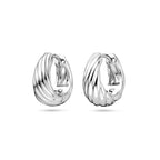 Klappcreolen 14 mm rhodiniert Silber