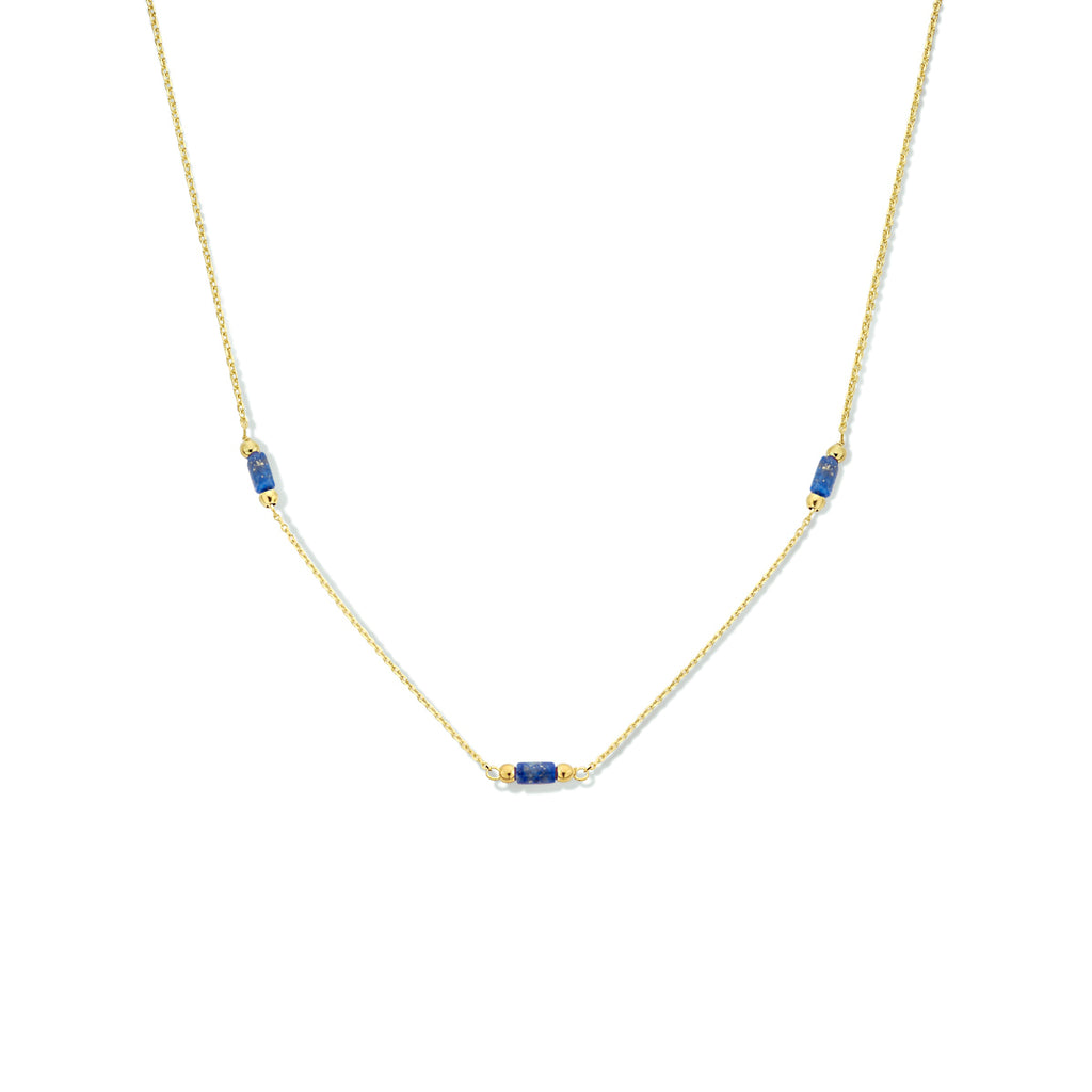 Halskette Lapislazuli 40 - 42 cm 14K Gelbgold