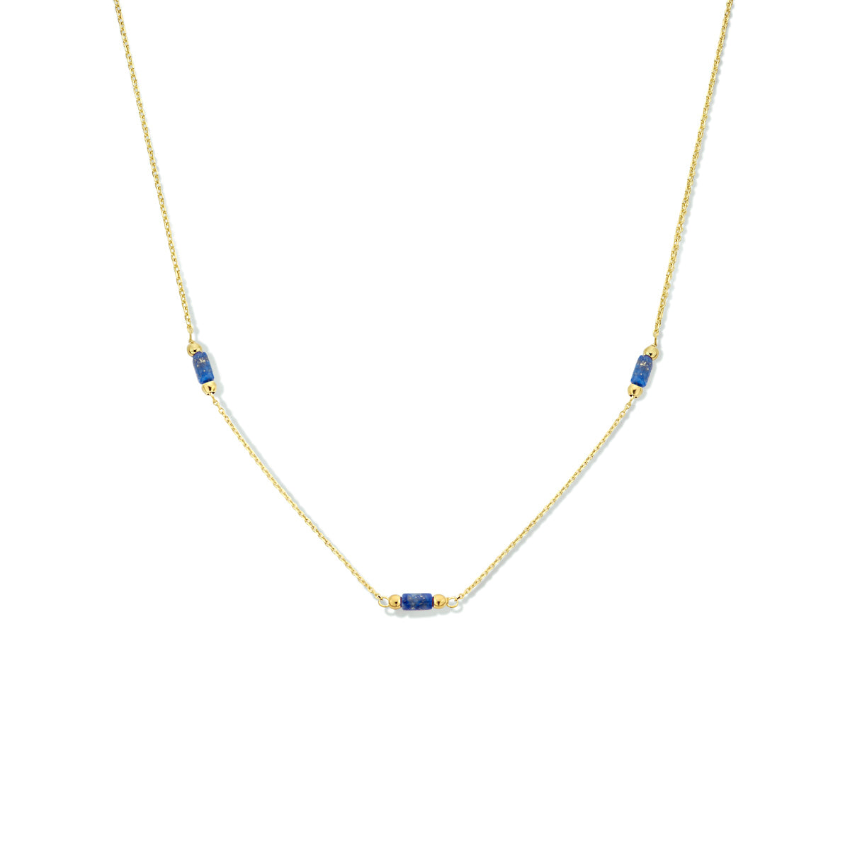 Halskette Lapislazuli 40 - 42 cm 14K Gelbgold