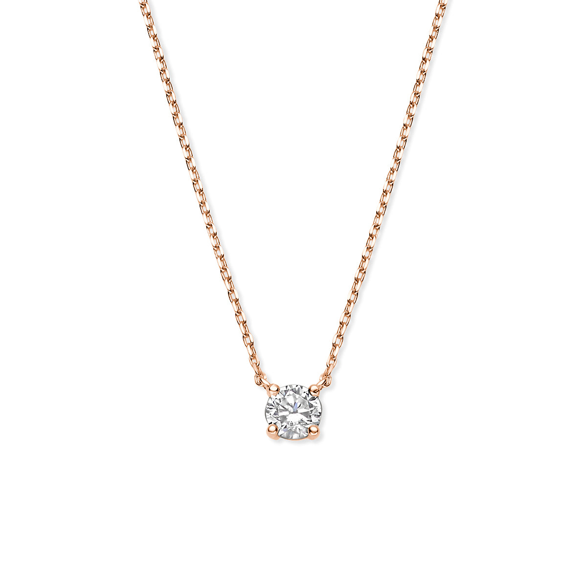 collier zirkonia 40 - 42 - 44 cm 14K roségoud