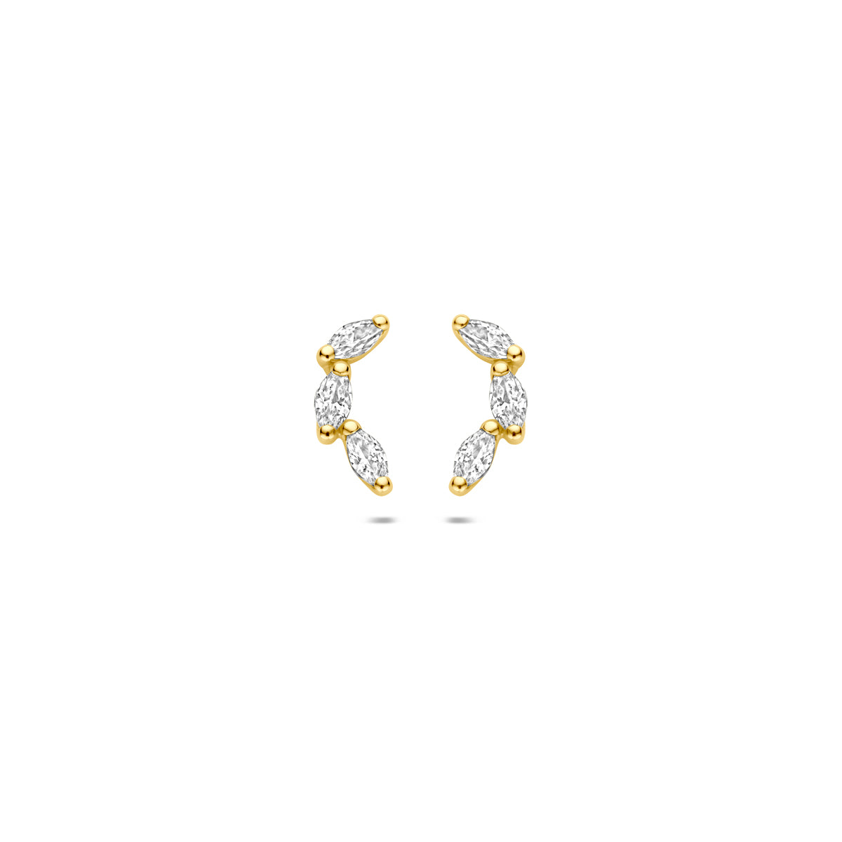 9k oorknoppen zirkonia 10 mm 9K geel