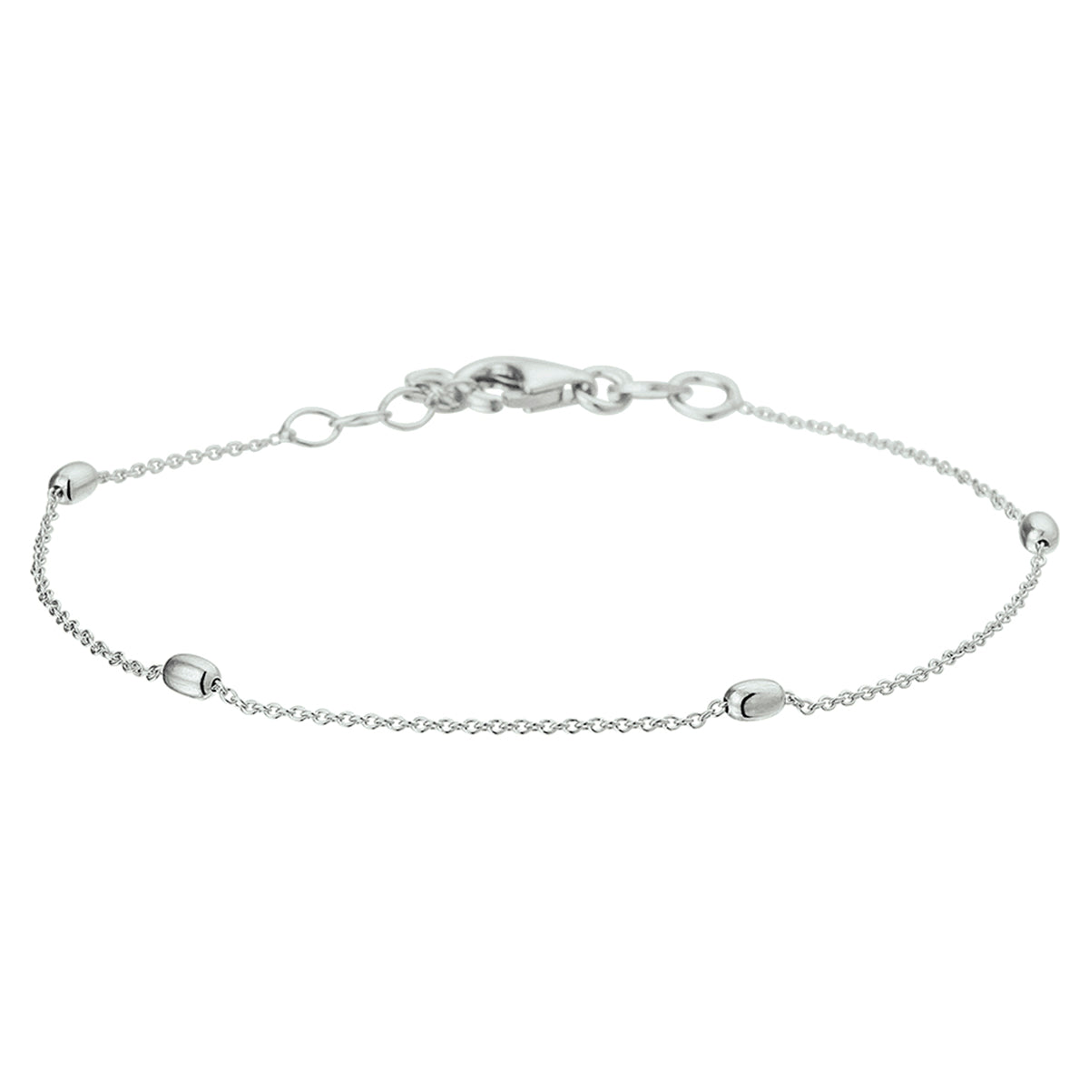 Armband Kugeln 1,0 mm 17+ 2 cm Silber rhodiniert
