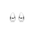 Ohrstecker Tropfen gehämmert 20 mm Silber rhodiniert