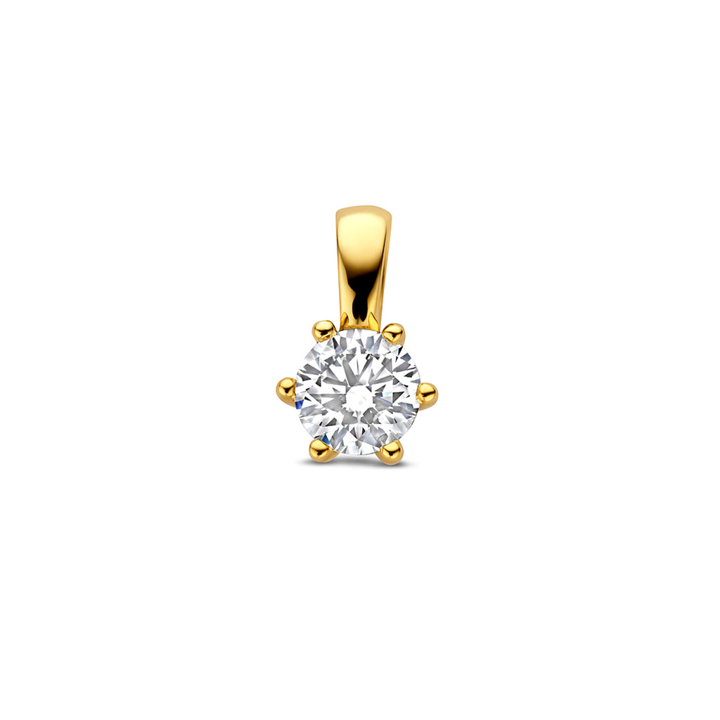 hanger lab grown diamant 0.50ct f vs 11,5 mm 14K geelgoud