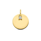 graveerhanger cirkel en diamant h si 14K geelgoud