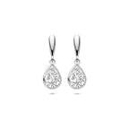 Ohrhänger Tropfen Zirkonia 20 mm Silber rhodiniert