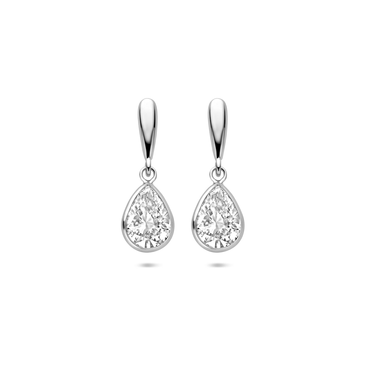 Ohrhänger Tropfen Zirkonia 20 mm Silber rhodiniert