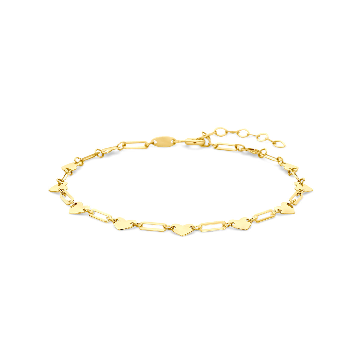 Armband Herzen 16 + 3 cm 14K Gelbgold