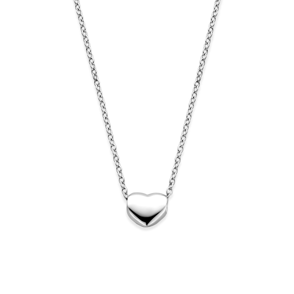 collier hartje 41 + 4 cm zilver gerhodineerd