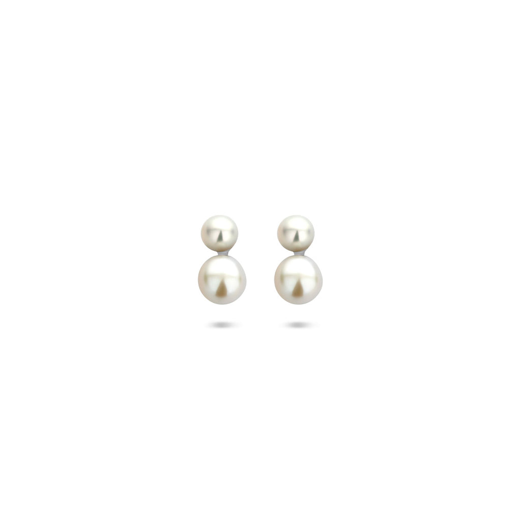 Ohrstecker Perle 7,5 mm Silber rhodiniert