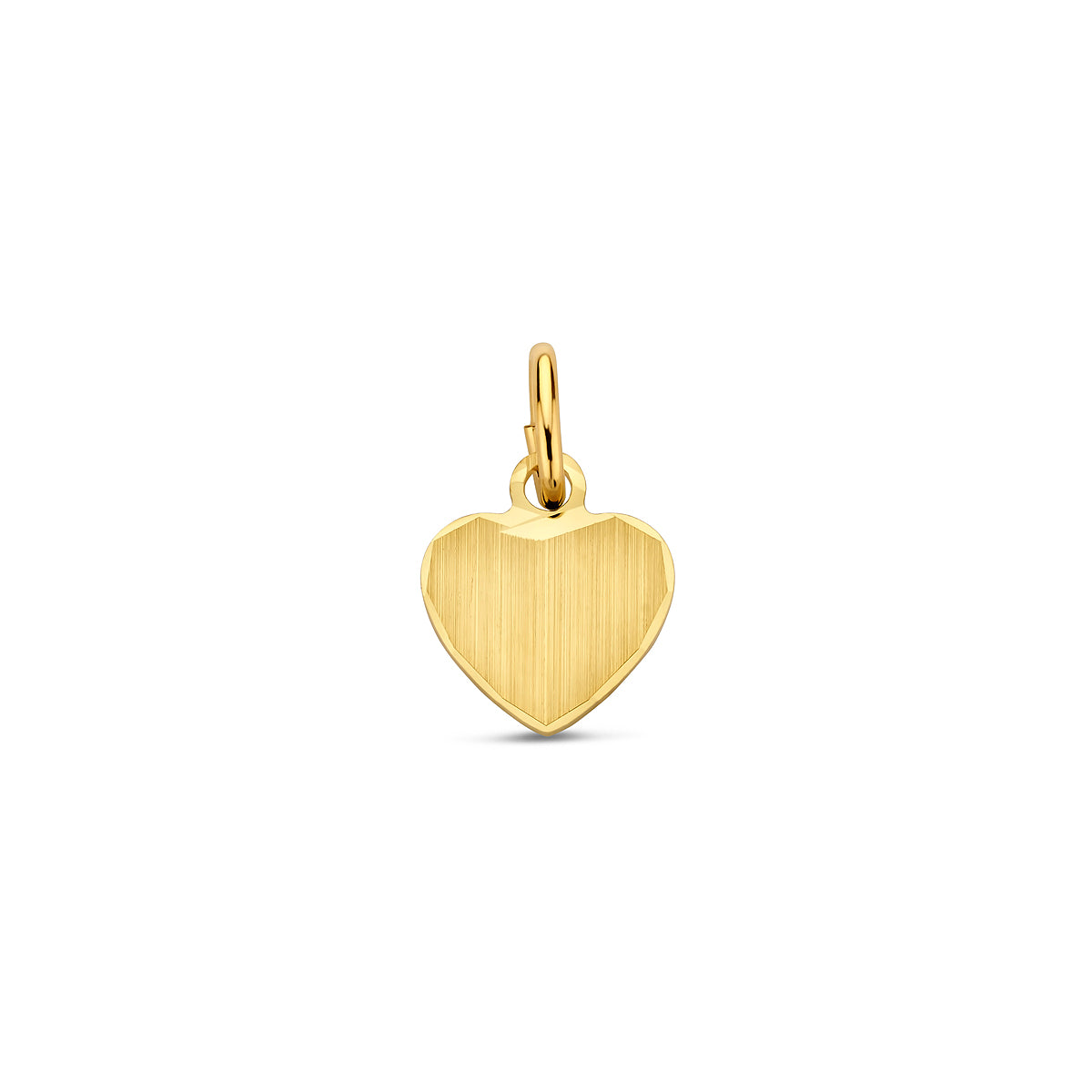 graveerhartje mat gediamanteerd 14K geelgoud