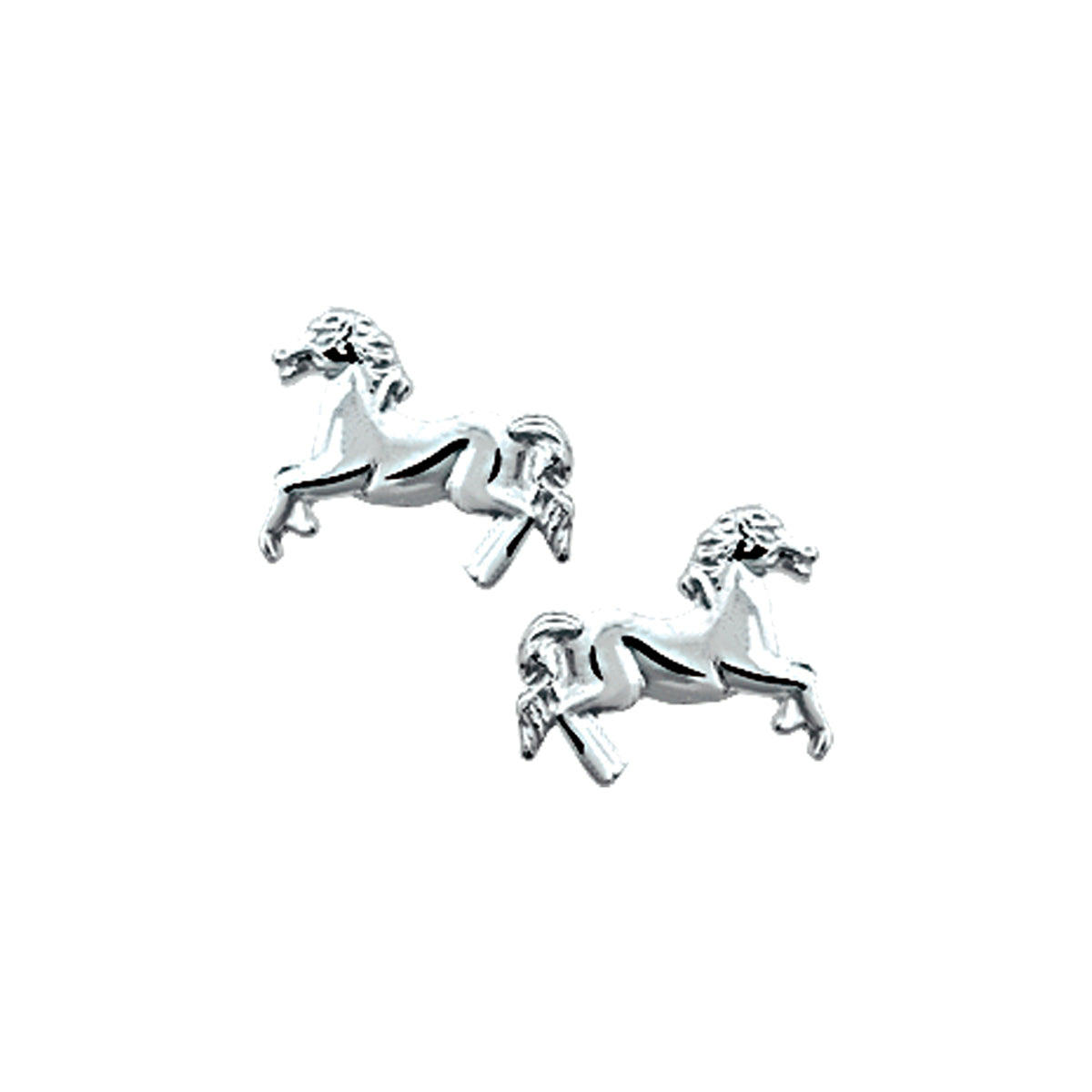 Ohrstecker Pferd silber weiß