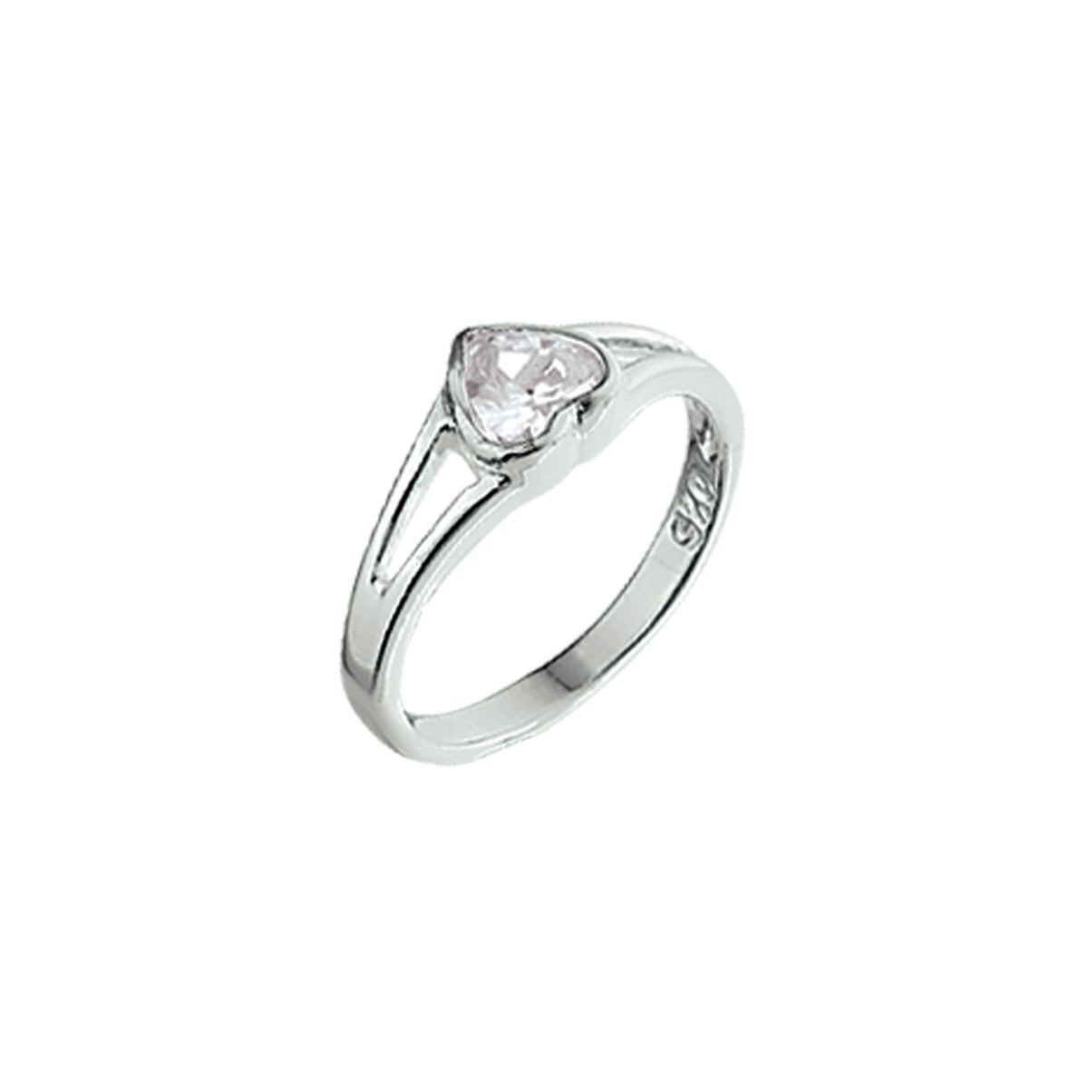 Ring Herz Zirkonia silber weiß