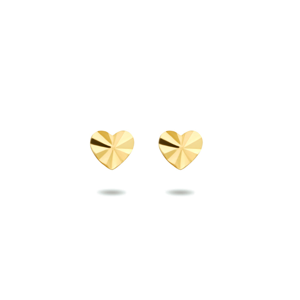 Ohrstecker Herz diamantiert 14K Gelbgold