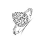 ring druppel zirkonia zilver gerhodineerd