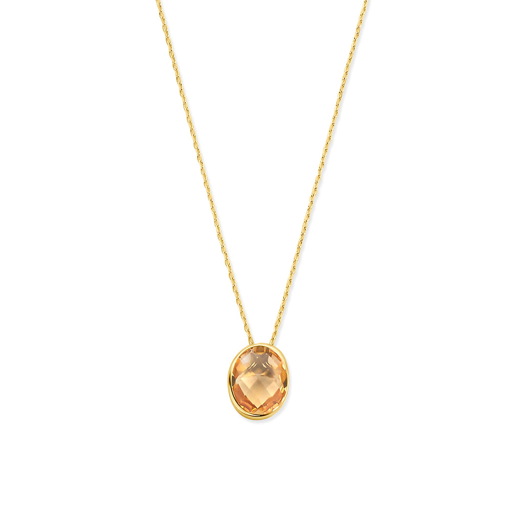 Citrin-Halskette 41 - 43 - 45 cm 14K Gelbgold