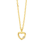 collier hart en diamant 0.01ct h si 41 - 43 cm 14K geelgoud