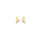 9k oorknoppen zirkonia 8,5 mm 9K geel