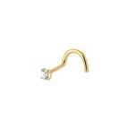 Curl-Nasenstecker aus 14-karätigem Gelbgold mit Zirkonia