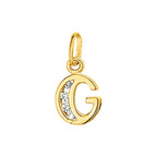 hanger letter zirkonia 14K geelgoud