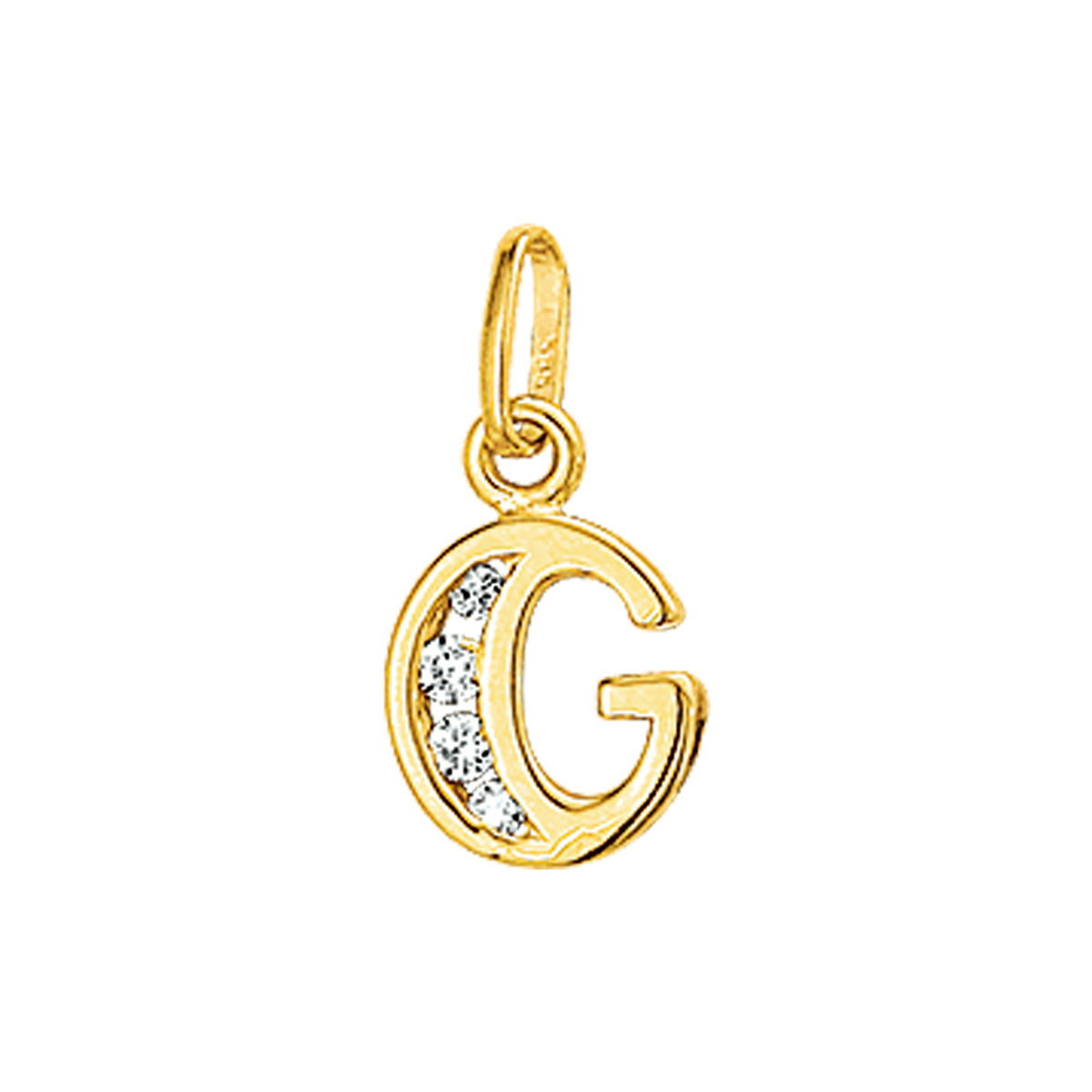 hanger letter zirkonia 14K geelgoud