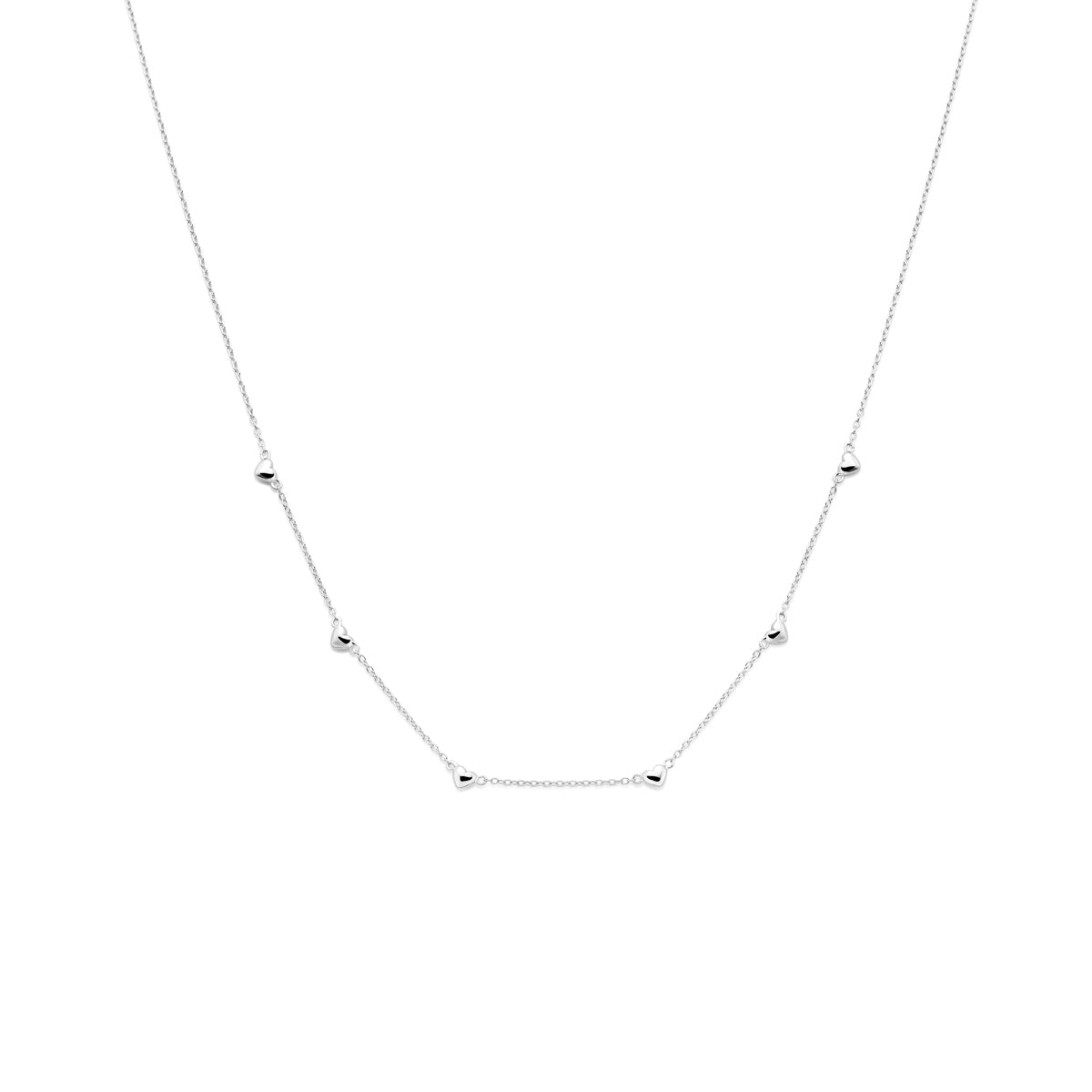 Halskette Herzen 36 - 38 - 40 cm Silber rhodiniert