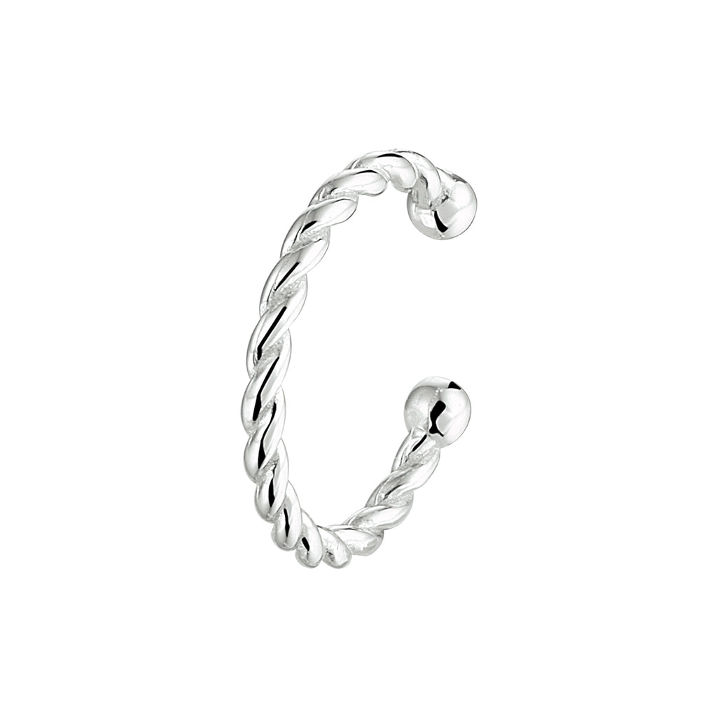 earcuff gedraaid 13 mm zilver gerhodineerd