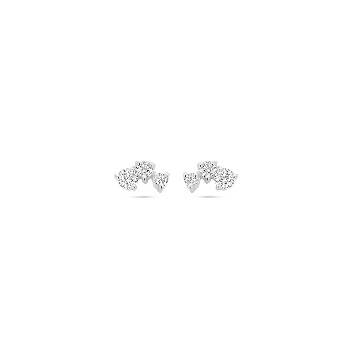 oorknoppen zirkonia zilver gerhodineerd