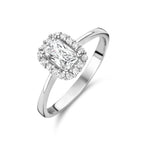 ring zirkonia halo zilver gerhodineerd