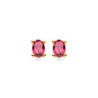 Ohrstecker rosa Rhodolit 14K Gelbgold